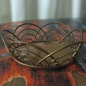 Vintage Mid-Century Modern Metal Centerpiece Basket